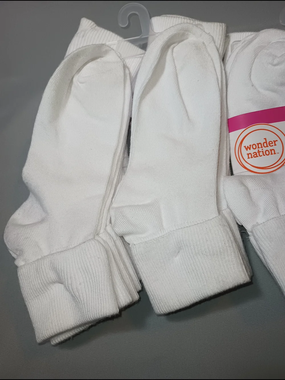 Wonder Nation Girls' Turn Cuff White Socks (2)